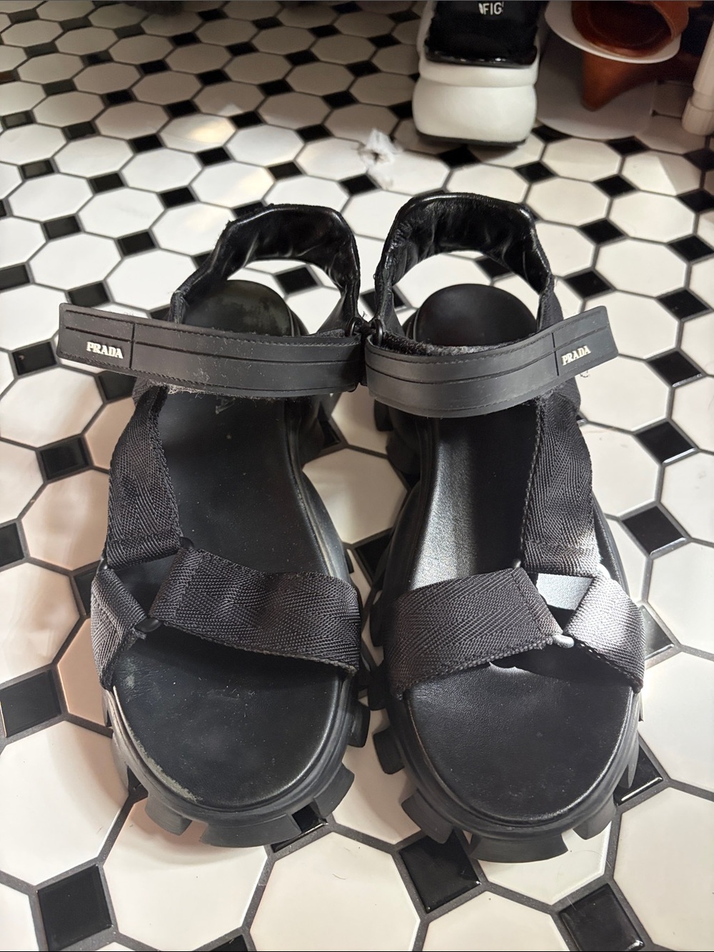 Prada Black Kids Chunky Sport Sandals